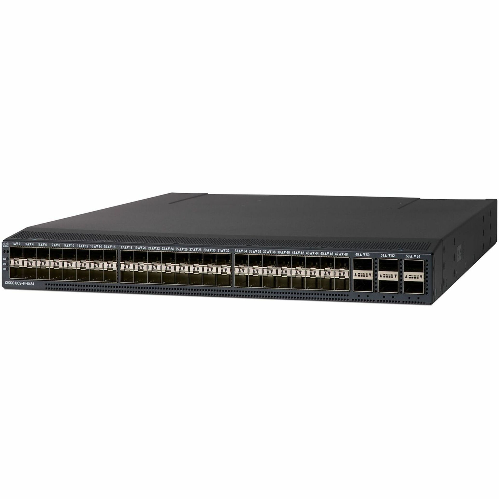 Cisco UCS 6454 Fibre Channel Switch - 54 Fiber Channel Ports - 100 Gigabit Ethernet - 54 x Total Expansion Slots - Manageable - Rack-mountable - 1U