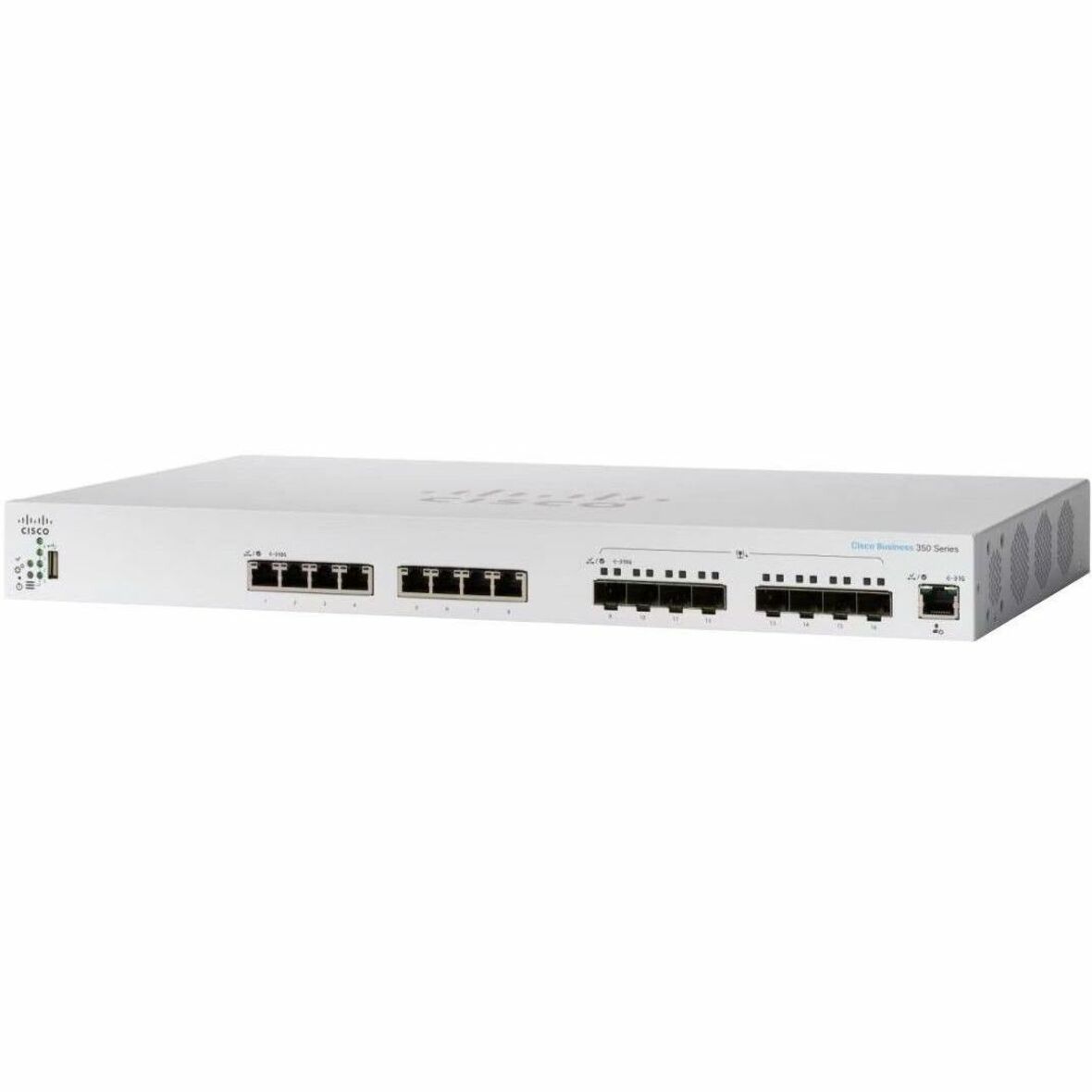 Cisco 350 CBS350-16T-E-2G Ethernet Switch - 18 Ports - Manageable - Gigabit Ethernet - 1000Base-T, 1000Base-X - Refurbished - 2 Layer Supported - Modular - 2 SFP Slots - 19.32 W Power Consumption - Op