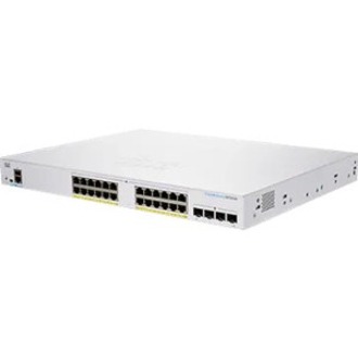 Cisco 350 CBS350-24P-4X Ethernet Switch - 24 Ports - Manageable - Gigabit Ethernet, 10 Gigabit Ethernet - 1000Base-T, 10GBase-X - 3 Layer Supported - Modular - 34.53 W Power Consumption - 195 W PoE Bu