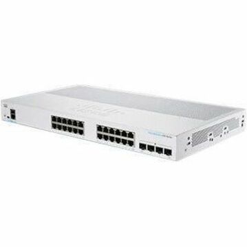 Cisco 250 CBS250-24T-4X Ethernet Switch - 24 Ports - Manageable - Gigabit Ethernet, 10 Gigabit Ethernet - 1000Base-T, 10GBase-X - Refurbished - 2 Layer Supported - Modular - 27.54 W Power Consumption 