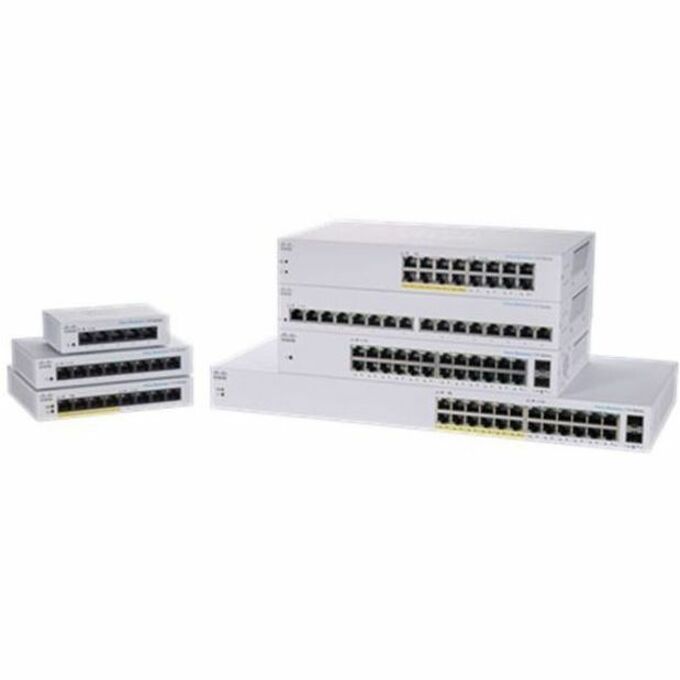 Cisco 110 CBS110-24T Ethernet Switch - 24 Ports - Gigabit Ethernet - 10/100/1000Base-T, 1000Base-X - Refurbished - 2 Layer Supported - Modular - 2 SFP Slots - 16.34 W Power Consumption - Twisted Pair,