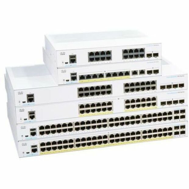 Cisco Business CBS250-8T-E-2G Ethernet Switch - 10 Ports - Manageable - Gigabit Ethernet - 1000Base-T, 1000Base-X - Refurbished - 3 Layer Supported - Modular - 2 SFP Slots - 12.56 W Power Consumption 
