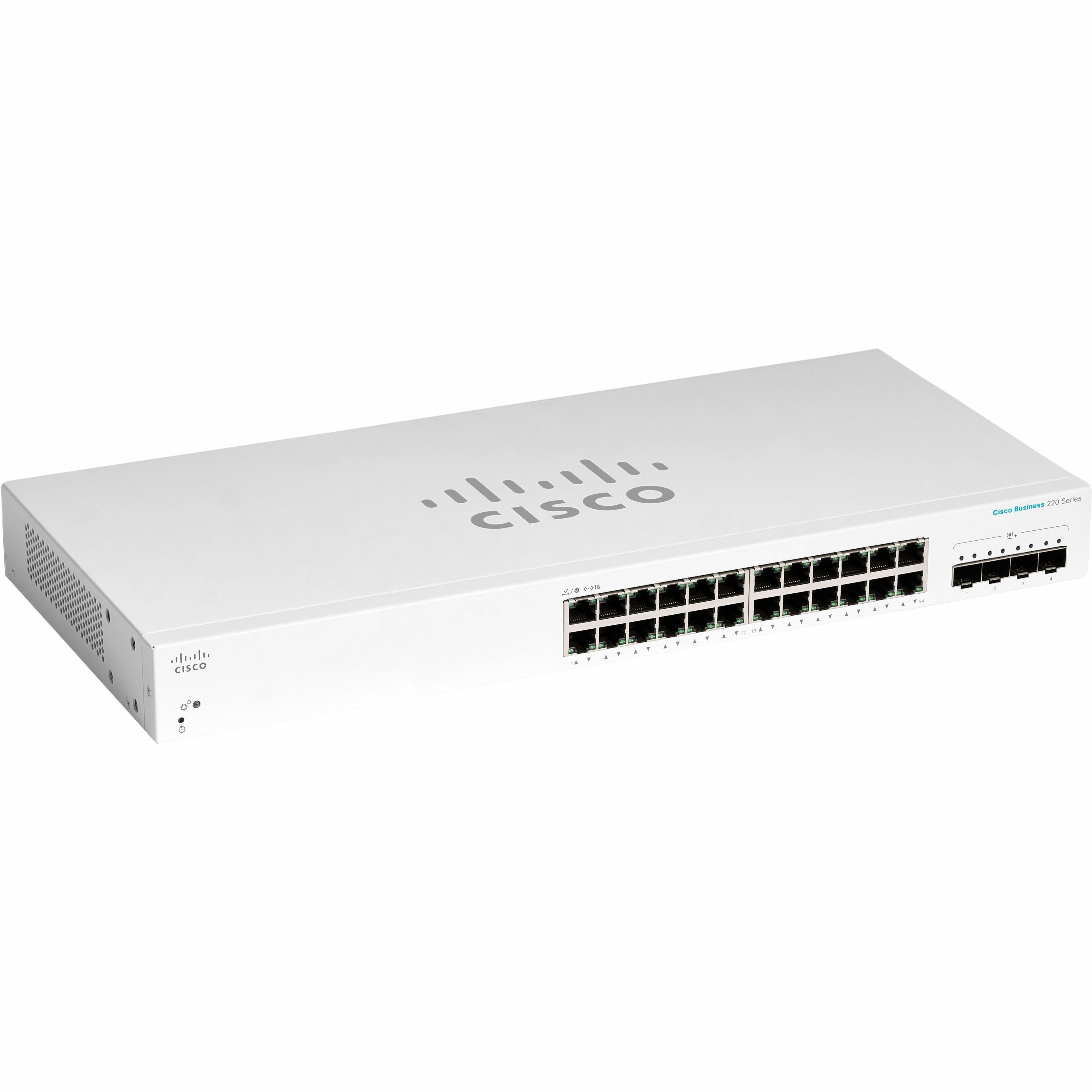 Cisco Business CBS220-24T-4X Ethernet Switch - 24 Ports - Manageable - Gigabit Ethernet, 10 Gigabit Ethernet - 10/100/1000Base-T, 10GBase-X - 2 Layer Supported - Modular - 23.60 W Power Consumption - 