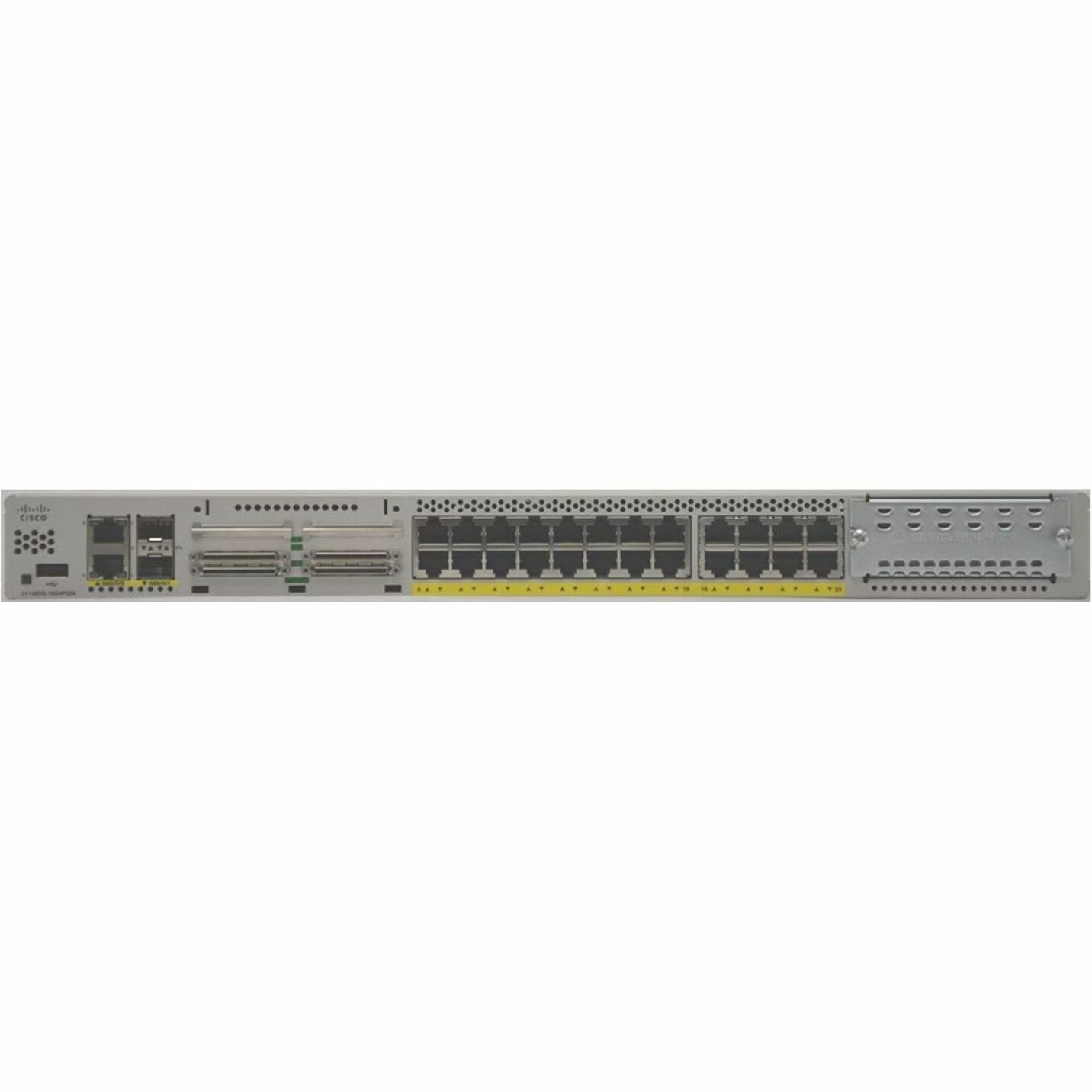 Cisco C1100TG-1N24P32A Router - Refurbished - 26 Ports - 24 RJ-45 Port(s) - 2 WAN Port(s) - 3 Network Interface Module (NIM) Slots, SFP Slots - 4 GB - Gigabit Ethernet - IEEE 802.1Q, IEEE 802.3 - 1U -