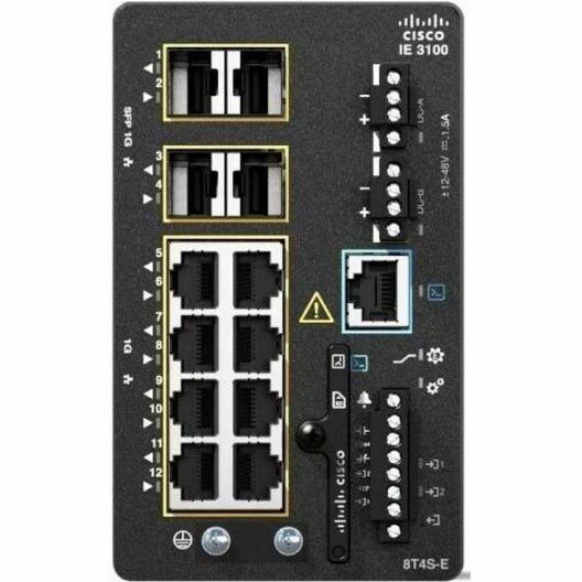 Cisco Catalyst IE3100 w/8 Ports GE Copper and 4 GE SFP uplinks, NE - 8 Ports - Manageable - Gigabit Ethernet - 1000Base-T, 1000Base-TX - 3 Layer Supported - Modular - 4 SFP Slots - 17.80 W Power Consu