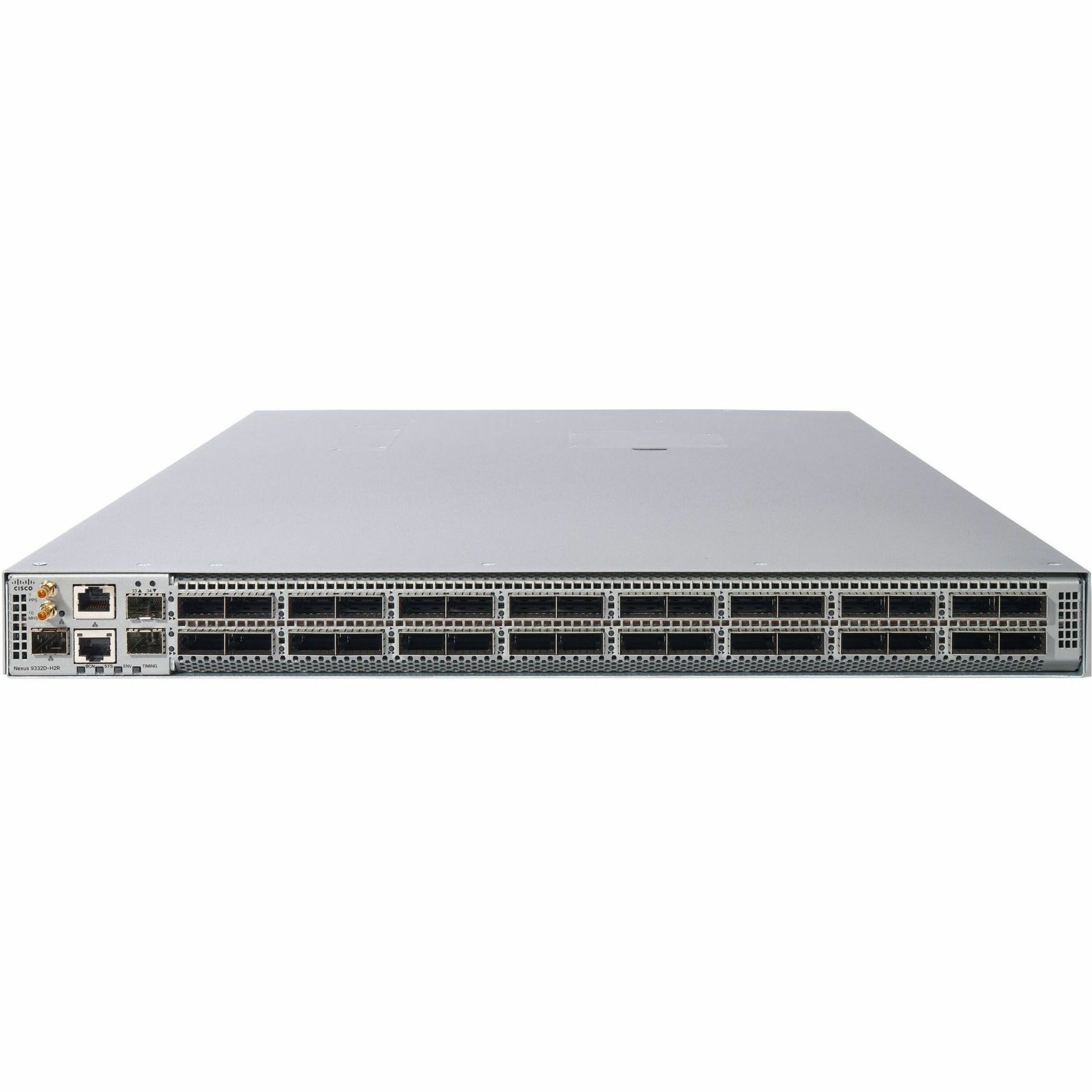 Cisco Nexus 9332D-H2R Ethernet Switch - Manageable - 400 Gigabit Ethernet - 3 Layer Supported - Modular - 1900 W Power Consumption - Optical Fiber - 1U - Rack-mountable - 1 Year Limited Warranty