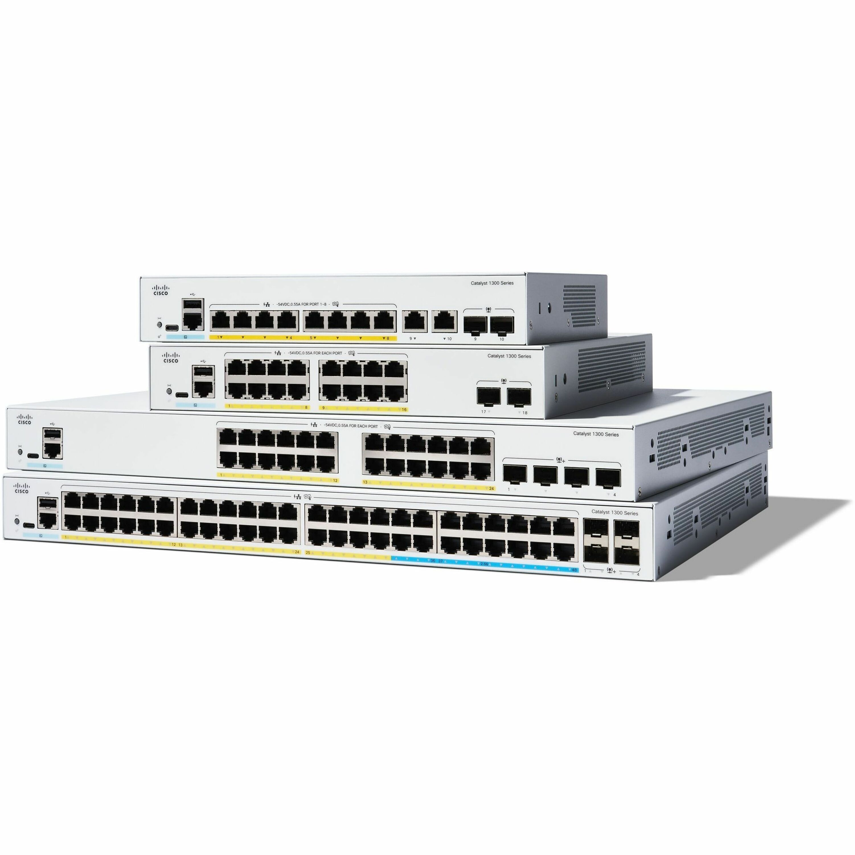 Cisco Catalyst C1300-8FP-2G Ethernet Switch - 10 Ports - Manageable - Gigabit Ethernet - 10/100/1000Base-T, 1000Base-X - 3 Layer Supported - Modular - 2 SFP Slots - 146.36 W Power Consumption - 120 W 