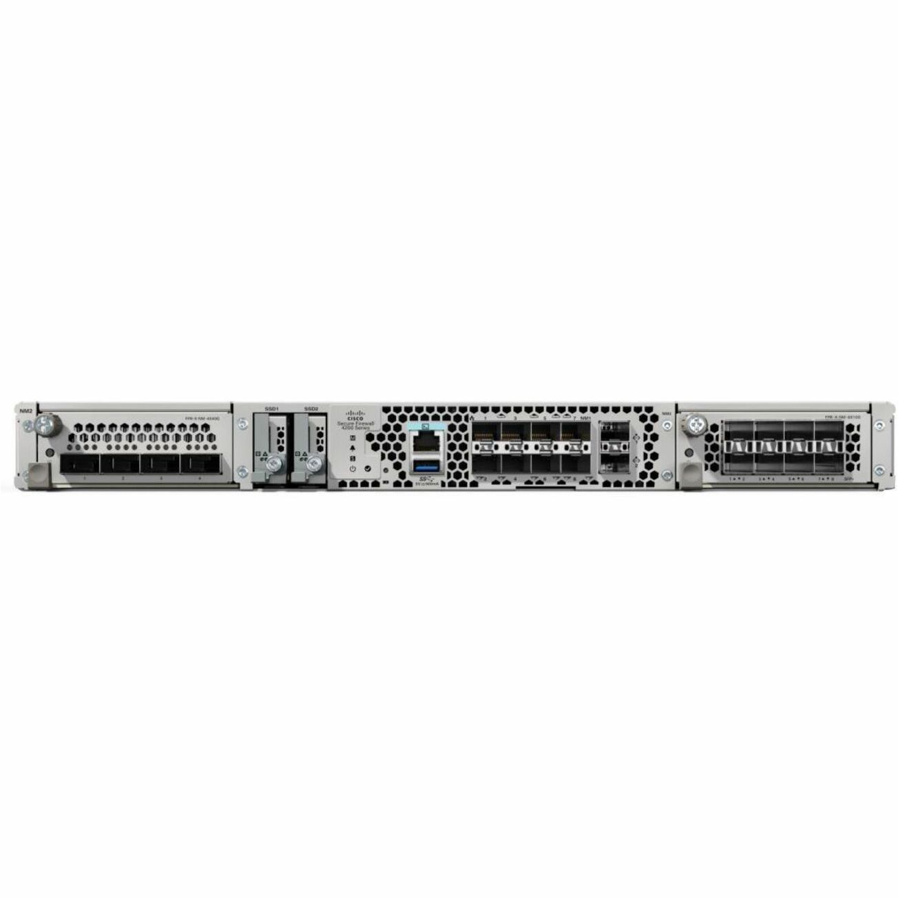 Cisco 4245 Network Security/Firewall Appliance - 25 Gigabit Ethernet - 140 Gbit/s Firewall Throughput - AES (256-bit), SHA-256 - 30000 VPN - 8 Total Expansion Slots - 50 Hz, 60 Hz - 1U - Rack-mountabl