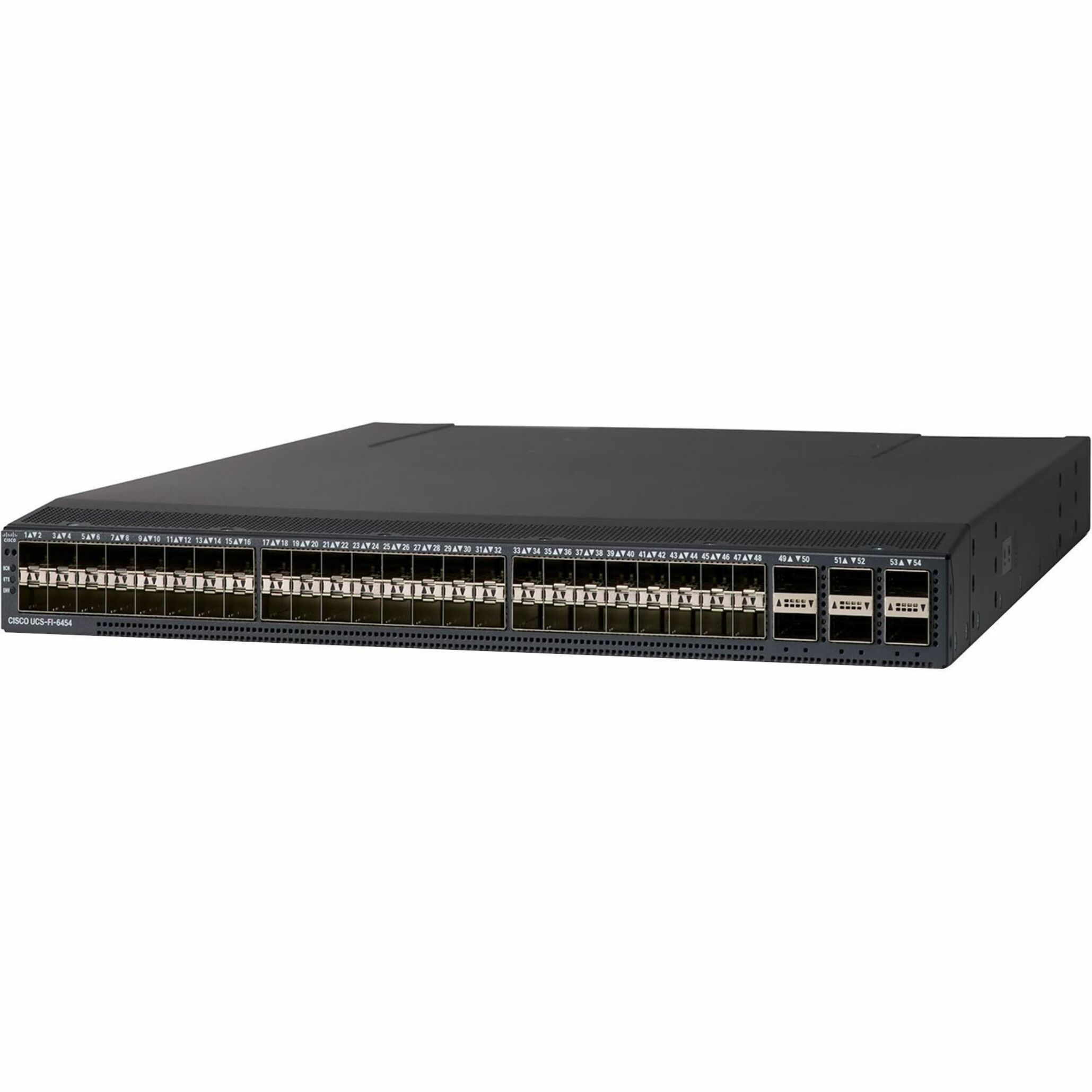 Cisco UCS 6454 Fibre Channel Switch - 54 Ports - 54 Fiber Channel Ports - 100 Gigabit EthernetQSFP28, SFP28 - Manageable - Rack-mountable - 1U