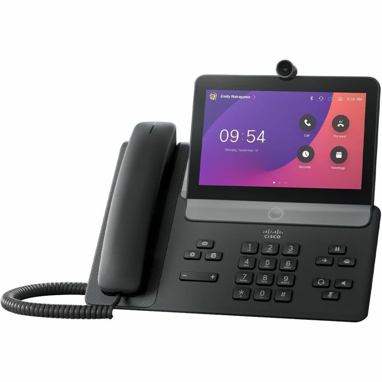 Webex 8875 IP Phone - Corded - Corded/Cordless - Wi-Fi, Bluetooth - Desktop - Carbon Black - TAA Compliant - VoIP - 7" LCD - IEEE 802.11a/b/g/n/ac - 2 x Network (RJ-45) - PoE Ports