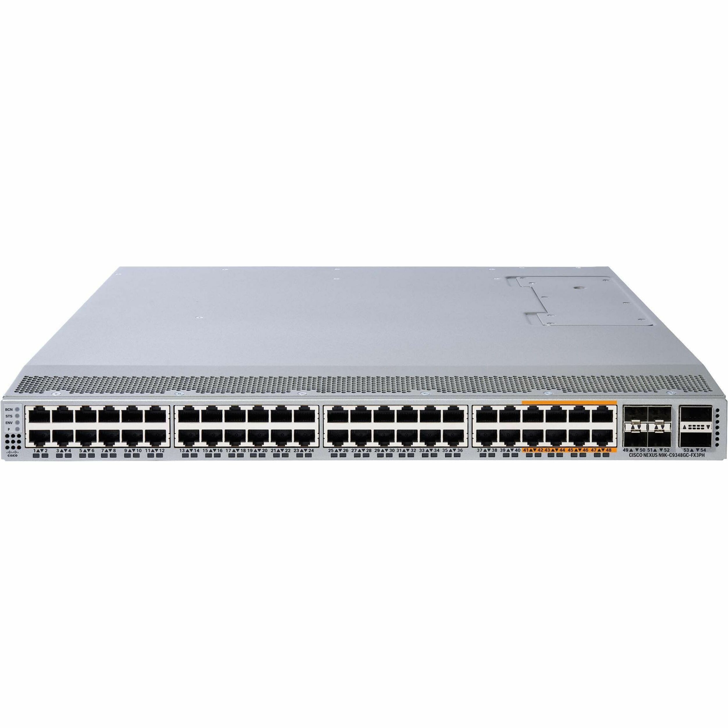 Cisco Nexus 9348GC-FX3 Ethernet Switch - 48 Ports - Manageable - Gigabit Ethernet, 25 Gigabit Ethernet, 100 Gigabit Ethernet - 10/100/1000Base-T, 25GBase-T, 100GBase-X - 3 Layer Supported - Modular - 