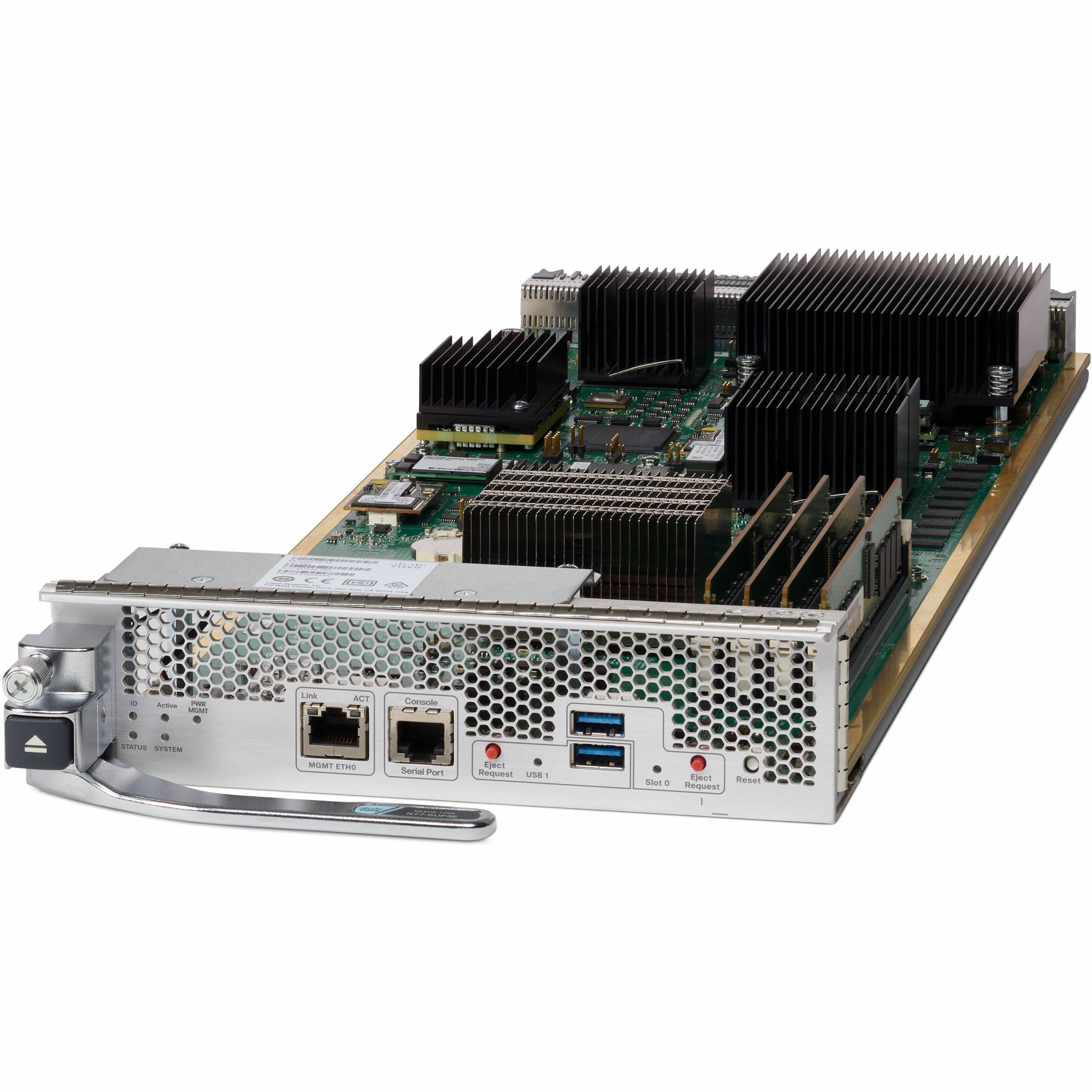 Cisco Nexus 7700 - Supervisor 3 Enhanced - For Data Networking - 1 x 1000Base-T (management) - RJ-45, 1 x console - RJ-45, 2 x USB - Optical FiberGigabit Ethernet - 1000Base-T - Plug-in Module