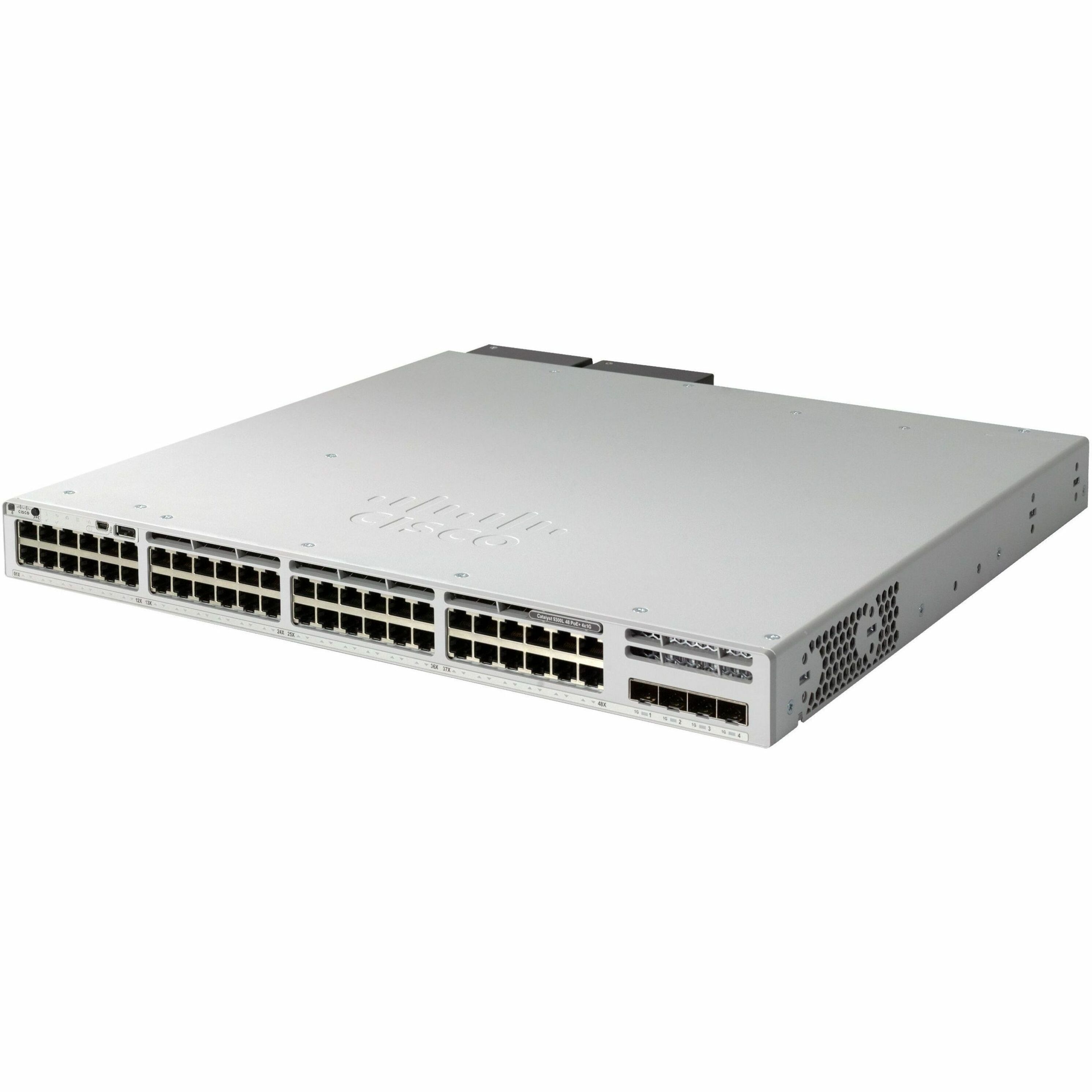 Cisco Catalyst C9300LM-48UX-4Y Ethernet Switch - 48 Ports - Manageable - Gigabit Ethernet, 25 Gigabit Ethernet, 10 Gigabit Ethernet - 1000Base-T, 25GBase-X, 10GBase-T - Refurbished - 3 Layer Supported