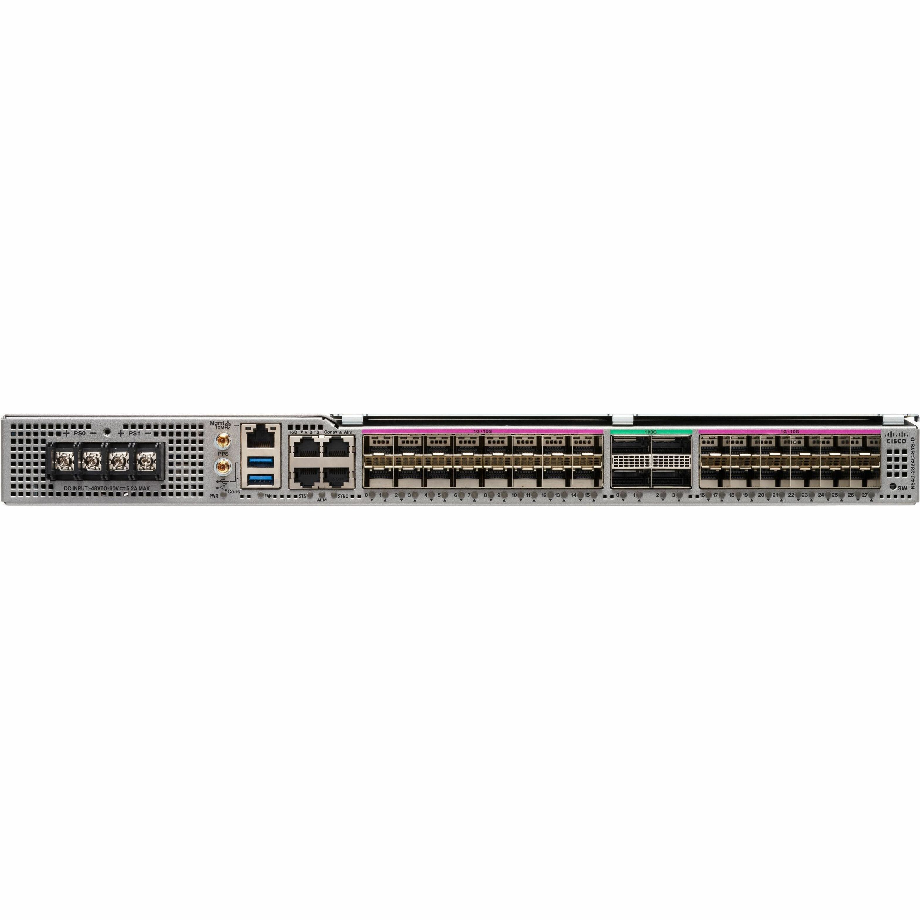 Cisco NCS 540-28Z4C-SYS-D Router - Refurbished - Management Port - 32 - 100 Gigabit Ethernet - 1U - Rack-mountable