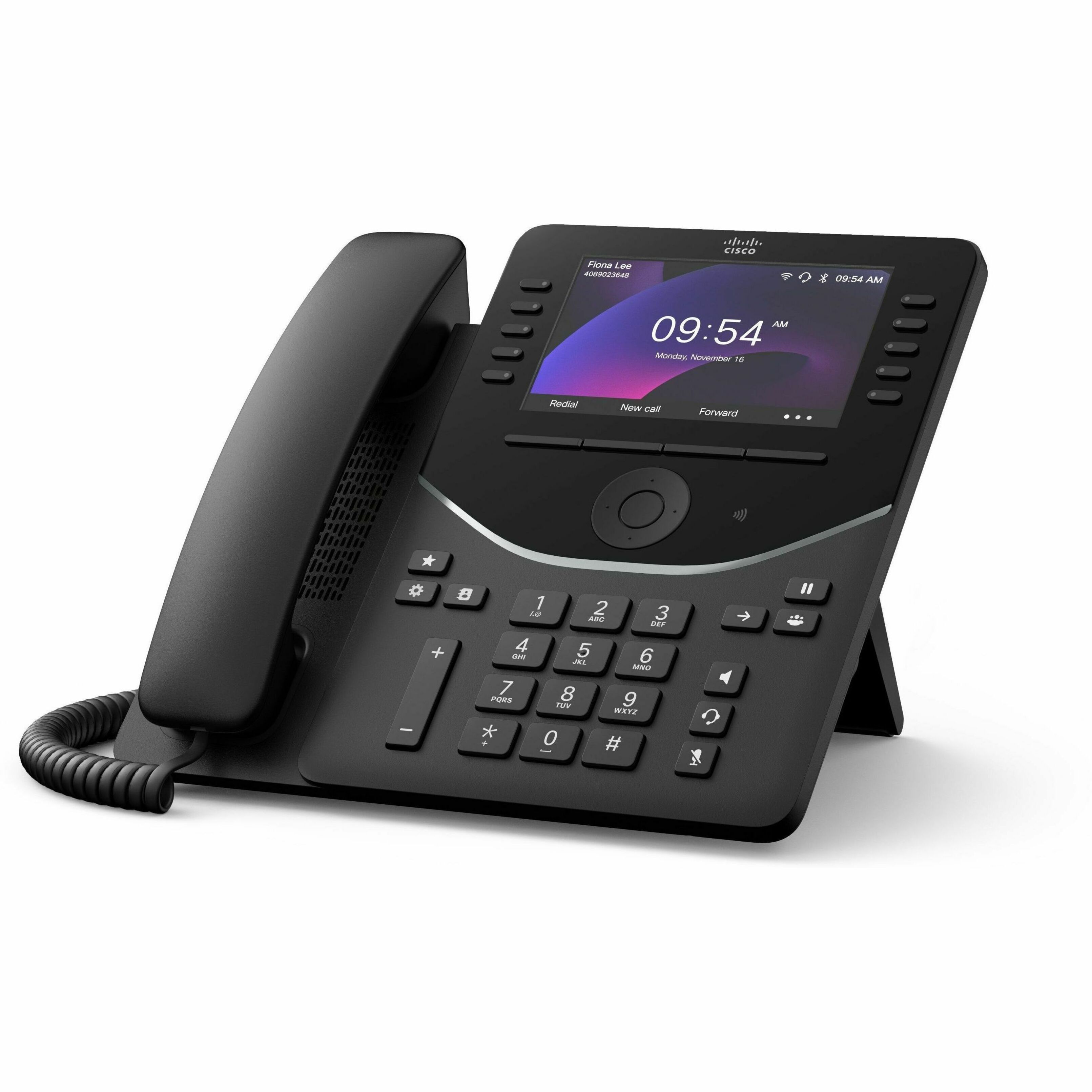 Cisco 9861 IP Phone - Corded - Corded/Cordless - Bluetooth, Wi-Fi - Desktop, Wall Mountable - Carbon Black - 10 x Total Line - VoIP - 5" LCD - IEEE 802.11a/b/g/n/ac - 2 x Network (RJ-45) - PoE Ports