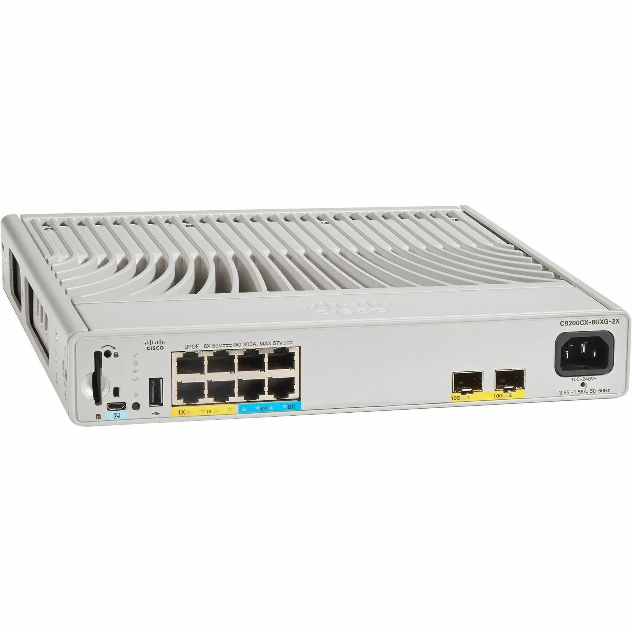 Cisco Catalyst C9200CX-8P-2X2G Ethernet Switch - 8 Ports - Manageable - Gigabit Ethernet, 10 Gigabit Ethernet - 1000Base-T, 10GBase-X - Refurbished - 3 Layer Supported - Modular - 240 W PoE Budget - T
