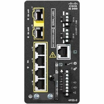 Cisco Catalyst IE3100 Rugged Ethernet Switch - 4 Ports - Manageable - Gigabit Ethernet - 10/100/1000Base-T, 1000Base-X - 2 Layer Supported - 2 SFP Slots - 20 W Power Consumption - 120 W PoE Budget - T