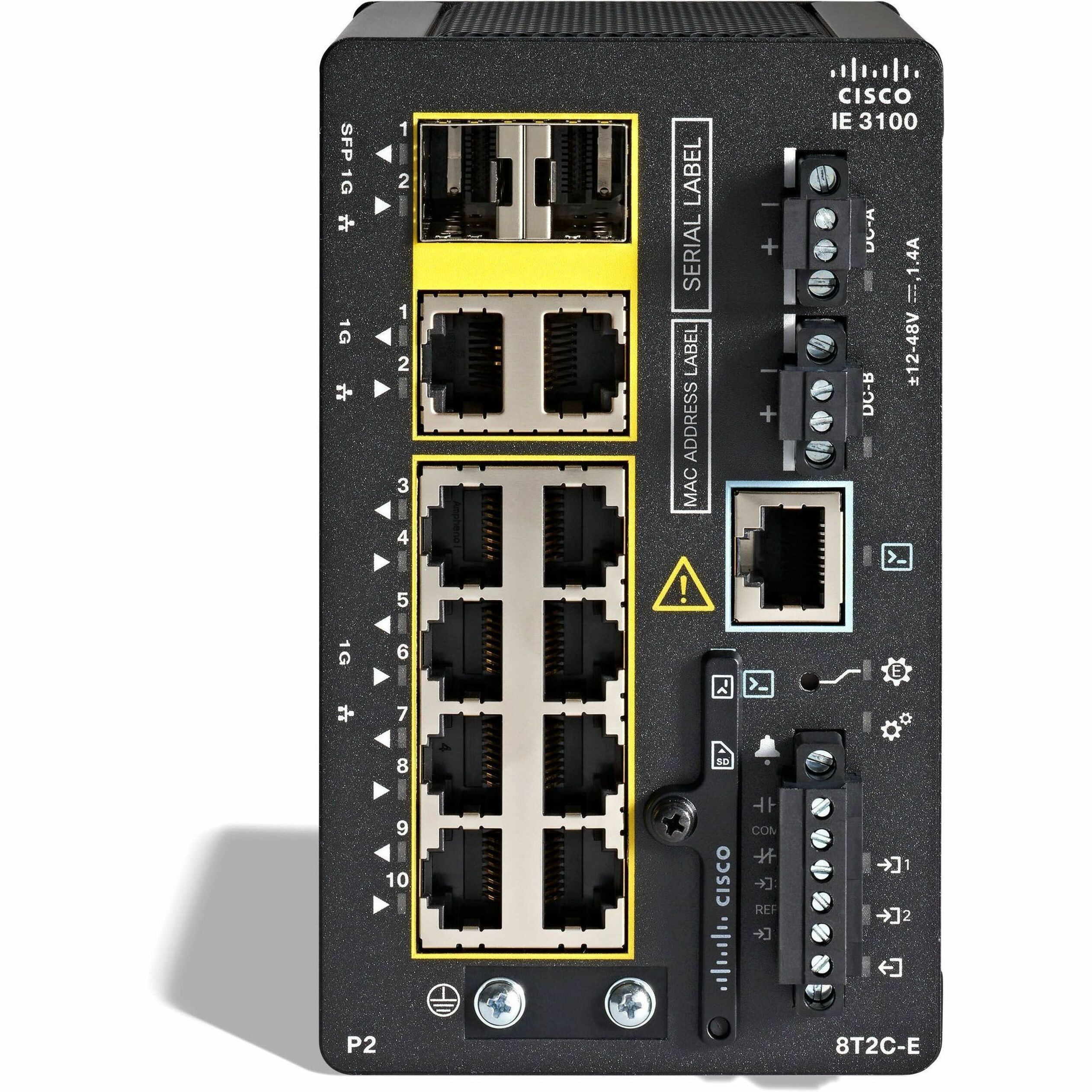 Cisco Catalyst IE3100 Rugged Ethernet Switch - 10 Ports - Manageable - Gigabit Ethernet - 10/100/1000Base-T, 1000Base-X - Refurbished - 3 Layer Supported - Modular - 2 SFP Slots - 17.70 W Power Consum