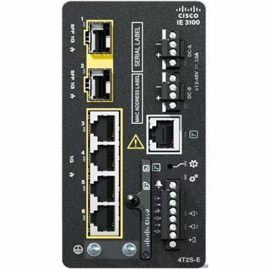 Cisco Catalyst IE3100 Rugged Ethernet Switch - 4 Ports - Manageable - Gigabit Ethernet - 1000Base-T, 1000Base-X - Refurbished - 2 Layer Supported - Modular - 2 SFP Slots - 14 W Power Consumption - Twi