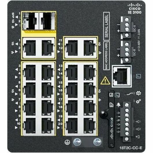 Cisco Catalyst IE3100 Rugged Layer 3 Switch - 20 Ports - Manageable - Gigabit Ethernet - 10/100/1000Base-T - 3 Layer Supported - 36.70 W Power Consumption - 240 W PoE Budget - Twisted Pair - PoE Ports