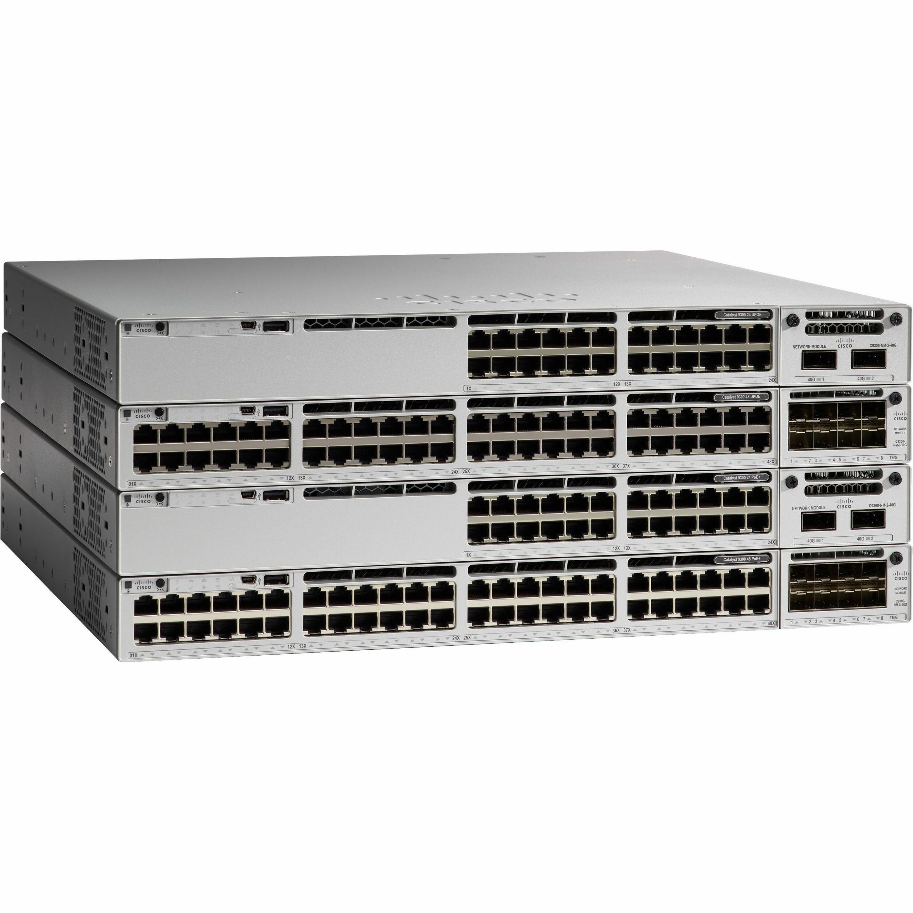 Cisco Catalyst 9300X-12Y Ethernet Switch - Manageable - 25 Gigabit Ethernet - 25GBase-X - Refurbished - 3 Layer Supported - Modular - Optical Fiber - Desktop