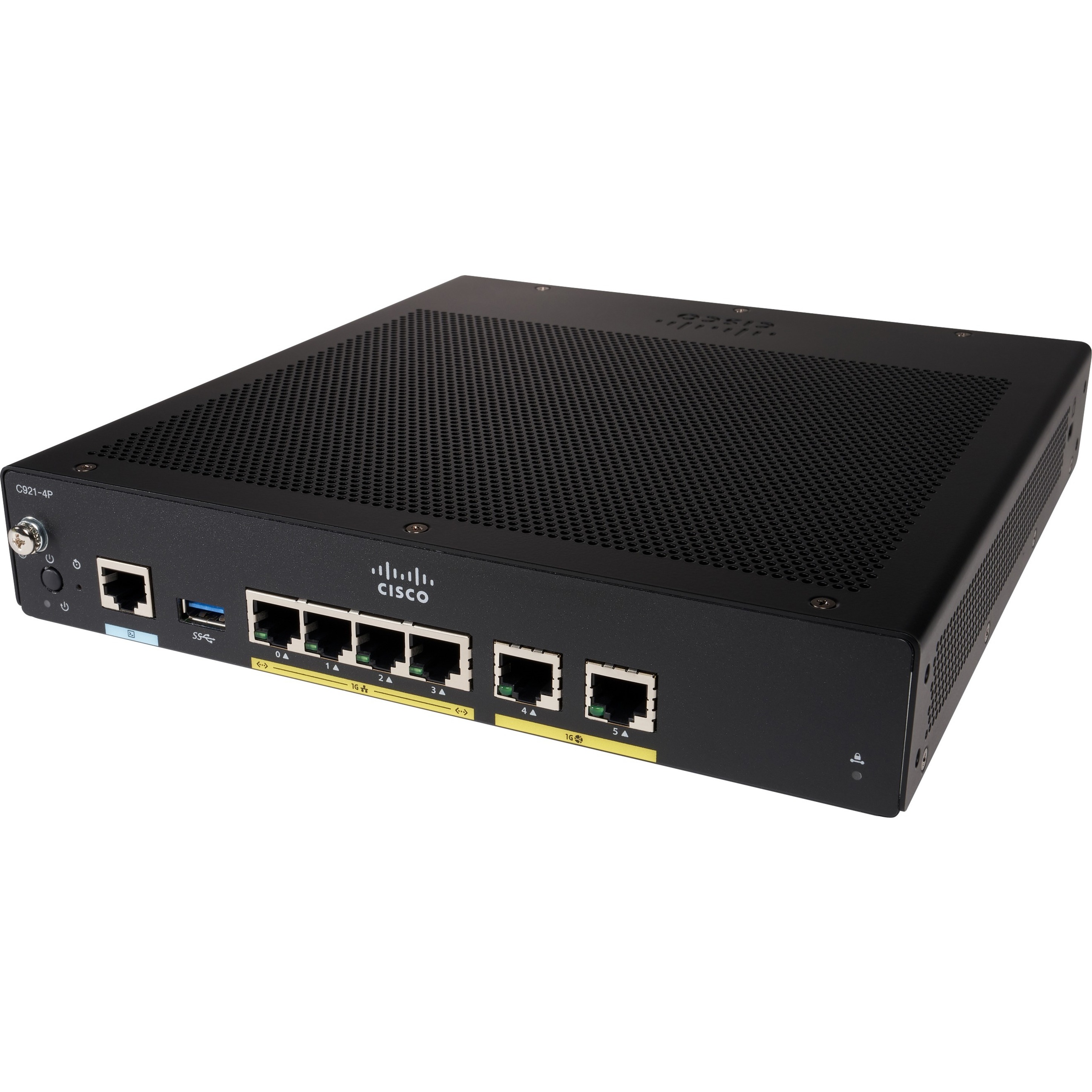 Cisco C921-4PLTEAU 1 SIM Ethernet, Cellular Modem/Wireless Router - Refurbished - 4G - LTE 800, LTE 2100, LTE 700, LTE 900, LTE 2600, LTE 1800 - LTE, UMTS, HSPA+, EDGE, GPRS(1 x External) - 4 x Networ