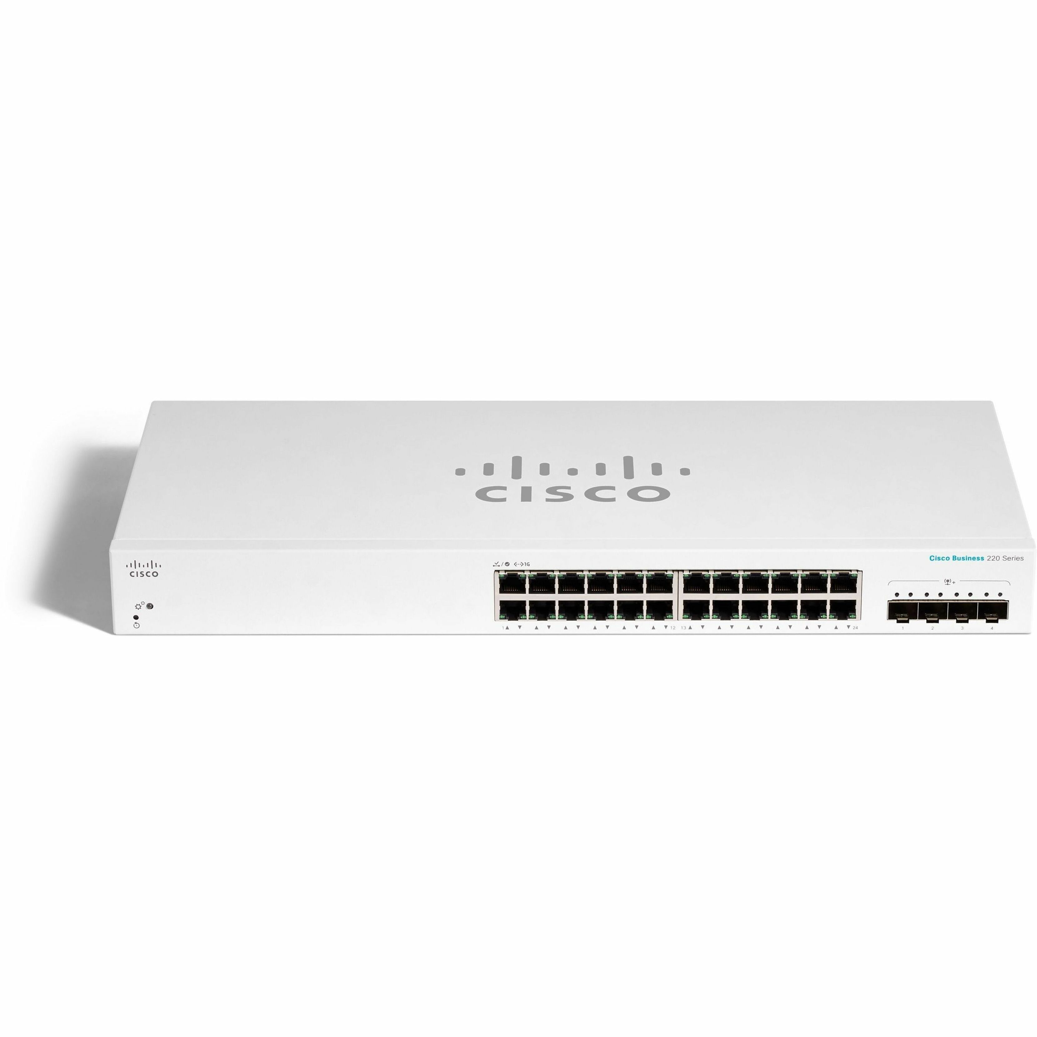 Cisco Business CBS220-24T-4X Ethernet Switch - 24 Ports - Manageable - Gigabit Ethernet, 10 Gigabit Ethernet - 10/100/1000Base-T, 10GBase-X - Refurbished - 2 Layer Supported - Modular - 23.60 W Power 