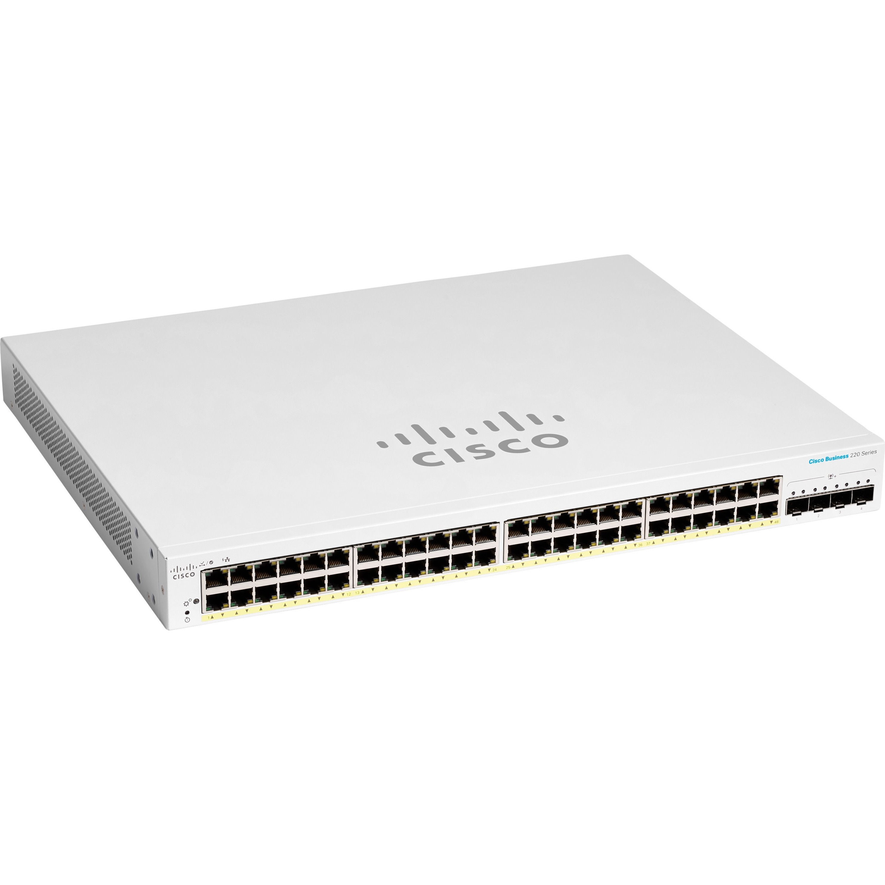 Cisco Business CBS220-48P-4X Ethernet Switch - 48 Ports - Manageable - Gigabit Ethernet, 10 Gigabit Ethernet - 10/100/1000Base-T, 10GBase-X - Refurbished - 2 Layer Supported - Modular - 55.10 W Power 