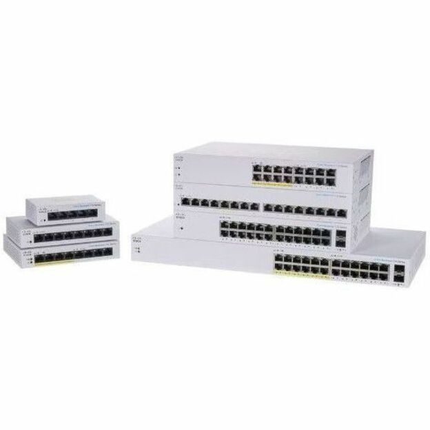 Cisco Business 110 CBS110-24PP Ethernet Switch - 24 Ports - Gigabit Ethernet - 10/100/1000Base-T, 1000Base-X - Refurbished - 2 Layer Supported - Modular - 2 SFP Slots - 17.29 W Power Consumption - 100