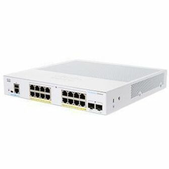 Cisco CBS250-16P-2G Ethernet Switch - 16 Ports - Manageable - Gigabit Ethernet - 1000Base-T, 1000Base-X - Refurbished - 2 Layer Supported - Modular - 2 SFP Slots - 156.40 W Power Consumption - 120 W P