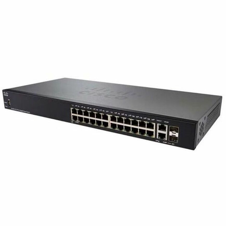 Cisco 250 CBS250-24P-4G Ethernet Switch - 24 Ports - Manageable - Gigabit Ethernet - 1000Base-T, 1000Base-X - Refurbished - 3 Layer Supported - Modular - 4 SFP Slots - 33.09 W Power Consumption - 195 