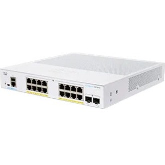 Cisco 350 CBS350-16P-E-2G Ethernet Switch - 18 Ports - Manageable - Gigabit Ethernet - 1000Base-T, 1000Base-X - Refurbished - 2 Layer Supported - Modular - 2 SFP Slots - 23.68 W Power Consumption - 12