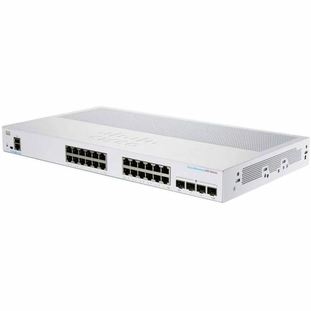 Cisco CBS250-24T-4G Ethernet Switch - 24 Ports - Manageable - Gigabit Ethernet - 1000Base-T, 1000Base-X - Refurbished - 2 Layer Supported - Modular - 4 SFP Slots - 25.91 W Power Consumption - Optical 