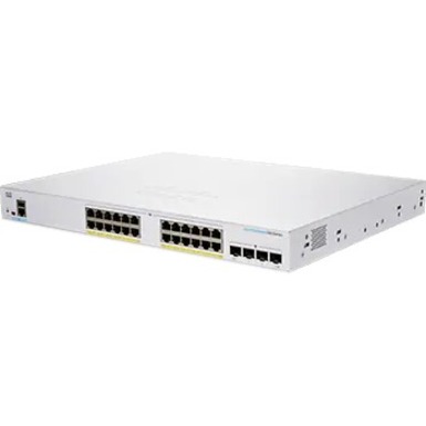 Cisco 250 CBS250-24P-4X Ethernet Switch - 28 Ports - Manageable - Gigabit Ethernet, 10 Gigabit Ethernet - 1000Base-T, 10GBase-X - Refurbished - 2 Layer Supported - Modular - 195 W PoE Budget - Optical