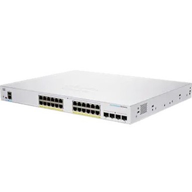 Cisco 250 CBS250-24P-4X Ethernet Switch - 28 Ports - Manageable - Gigabit Ethernet, 10 Gigabit Ethernet - 1000Base-T, 10GBase-X - Refurbished - 2 Layer Supported - Modular - 195 W PoE Budget - Optical