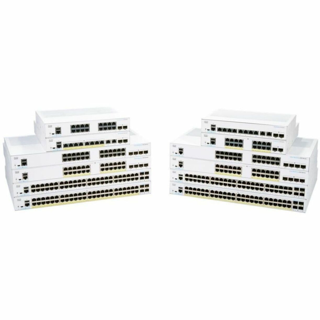 Cisco 250 CBS250-48P-4X Ethernet Switch - 52 Ports - Manageable - Gigabit Ethernet, 10 Gigabit Ethernet - 1000Base-T, 10GBase-X - Refurbished - 2 Layer Supported - Modular - 370 W PoE Budget - Optical