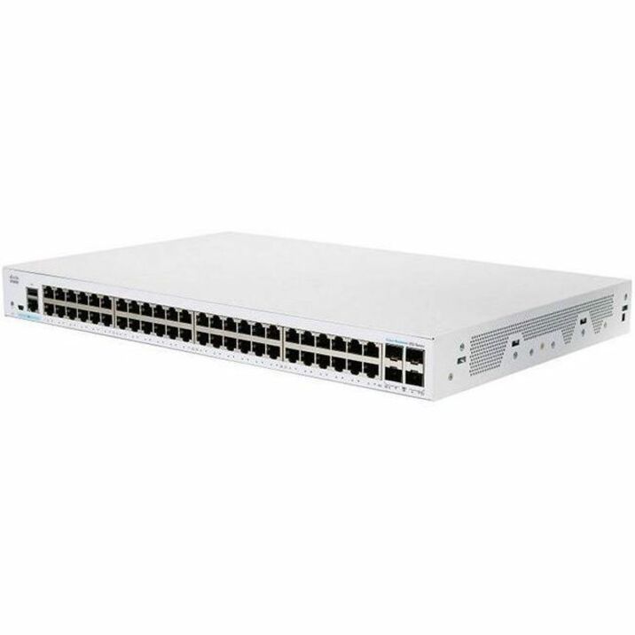 Cisco 250 CBS250-48PP-4G Ethernet Switch - 48 Ports - Manageable - Gigabit Ethernet - 1000Base-T, 1000Base-X - Refurbished - 2 Layer Supported - Modular - 4 SFP Slots - 276.75 W Power Consumption - 19