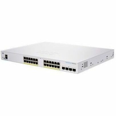 Cisco Business 350 CBS350-24FP-4G Ethernet Switch - 24 Ports - Manageable - Gigabit Ethernet - 1000Base-T, 1000Base-X - Refurbished - 2 Layer Supported - 4 SFP Slots - 370 W PoE Budget - Optical Fiber