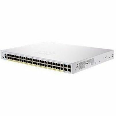 Cisco Business 350 CBS350-48P-4G Ethernet Switch - 48 Ports - Manageable - Gigabit Ethernet - 1000Base-T, 1000Base-X - Refurbished - 3 Layer Supported - Modular - 4 SFP Slots - 60.77 W Power Consumpti