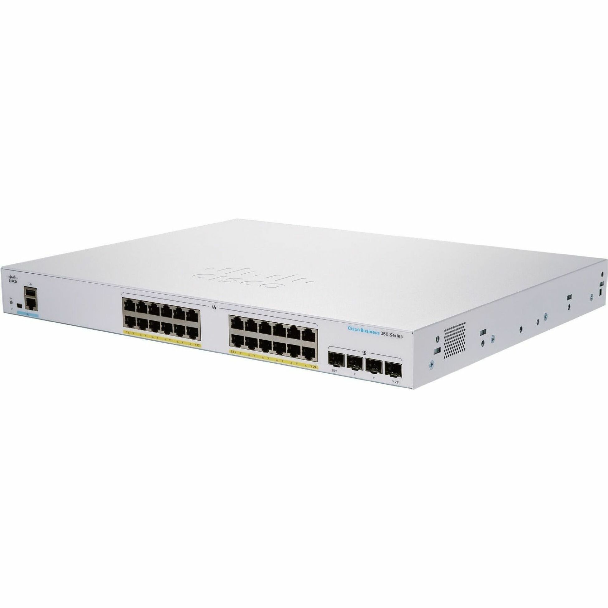 Cisco Business 350 CBS350-24FP-4G Ethernet Switch - 24 Ports - Manageable - Gigabit Ethernet - 1000Base-T, 1000Base-X - Refurbished - 3 Layer Supported - Modular - 4 SFP Slots - 46.60 W Power Consumpt