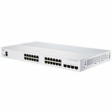 Cisco 350 CBS350-24T-4G Ethernet Switch - 28 Ports - Manageable - Gigabit Ethernet - 1000Base-T, 1000Base-X - Refurbished - 2 Layer Supported - Modular - 4 SFP Slots - 25.63 W Power Consumption - Opti