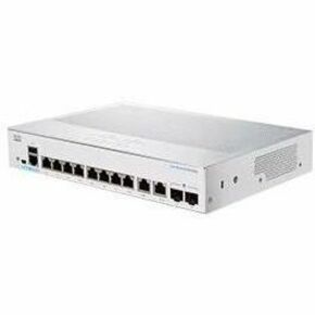 Cisco Business CBS250-8T-E-2G Ethernet Switch - 10 Ports - Manageable - Gigabit Ethernet - 1000Base-T, 1000Base-X - Refurbished - 3 Layer Supported - Modular - 12.56 W Power Consumption - Optical Fibe