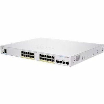 Cisco 350 CBS350-24FP-4X Ethernet Switch - 24 Ports - Manageable - Gigabit Ethernet, 10 Gigabit Ethernet - 1000Base-T, 10GBase-X - Refurbished - 3 Layer Supported - Modular - 47.01 W Power Consumption