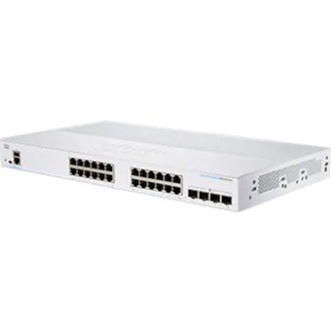 Cisco 350 CBS350-24T-4X Ethernet Switch - 24 Ports - Manageable - Gigabit Ethernet, 10 Gigabit Ethernet - 1000Base-T, 10GBase-X - Refurbished - 2 Layer Supported - Modular - 27.25 W Power Consumption 