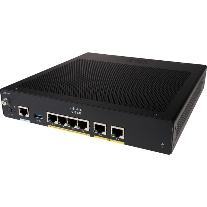 Cisco C921-4PLTEAS 1 SIM Ethernet, Cellular Modem/Wireless Router - Refurbished - 4G - LTE 850, LTE 2100, LTE 2300, LTE 900, LTE 2500, LTE 1800 - LTE, UMTS, HSPA+, EDGE, GPRS - 1 x Antenna(1 x Externa