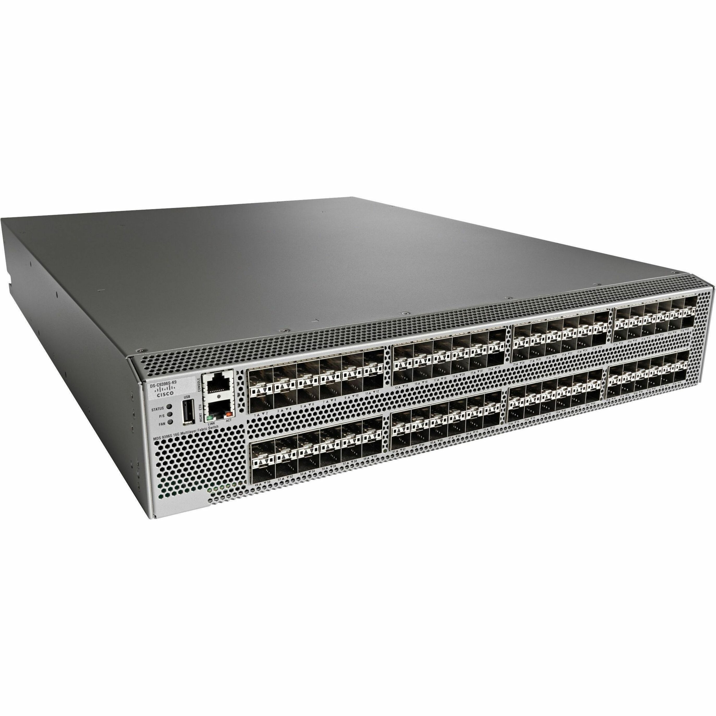 Cisco MDS 9396S Fibre Channel Switch - 96 Ports - 16 Gbit/s - 96 Fiber Channel Ports - 16 Gigabit Ethernet - Manageable - Rack-mountable - 2U - Redundant Power Supply - Refurbished - 1 Year