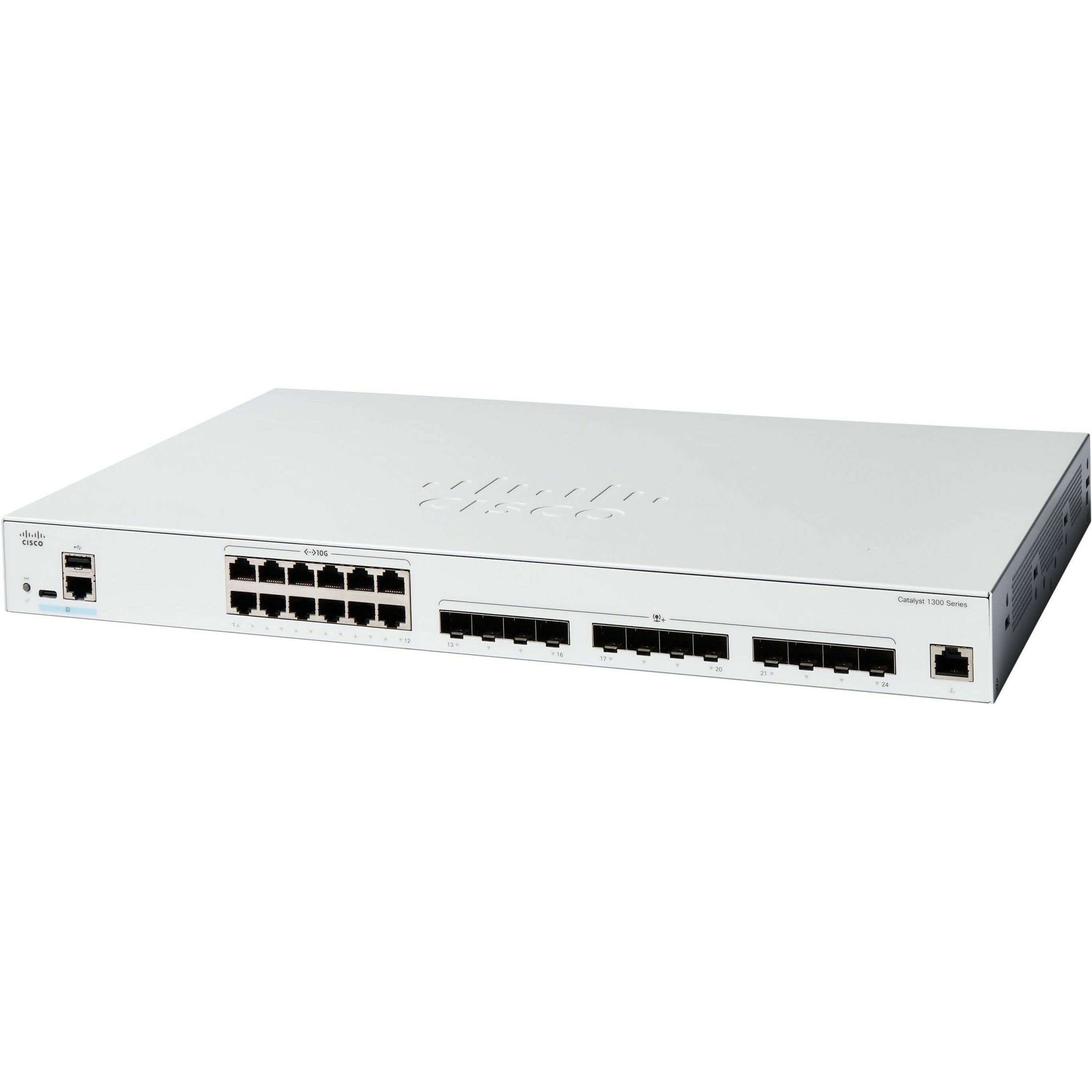 Cisco Catalyst 1300 C1300-24XTS Layer 3 Switch - 12 Ports - Manageable - 10 Gigabit Ethernet - 10GBase-T, 10GBase-X - Refurbished - 3 Layer Supported - 86.70 W Power Consumption - 195 W PoE Budget - T