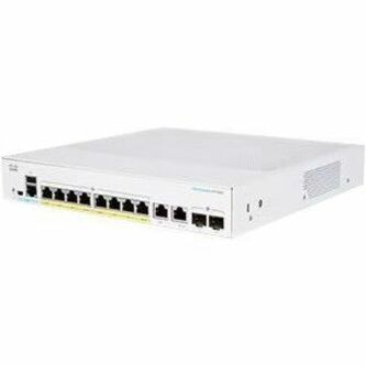 Cisco Business CBS350-8FP-E-2G Ethernet Switch - 8 Ports - Manageable - Gigabit Ethernet - 10/100/1000Base-T, 1000Base-X - Refurbished - 3 Layer Supported - Modular - 2 SFP Slots - 17.07 W Power Consu