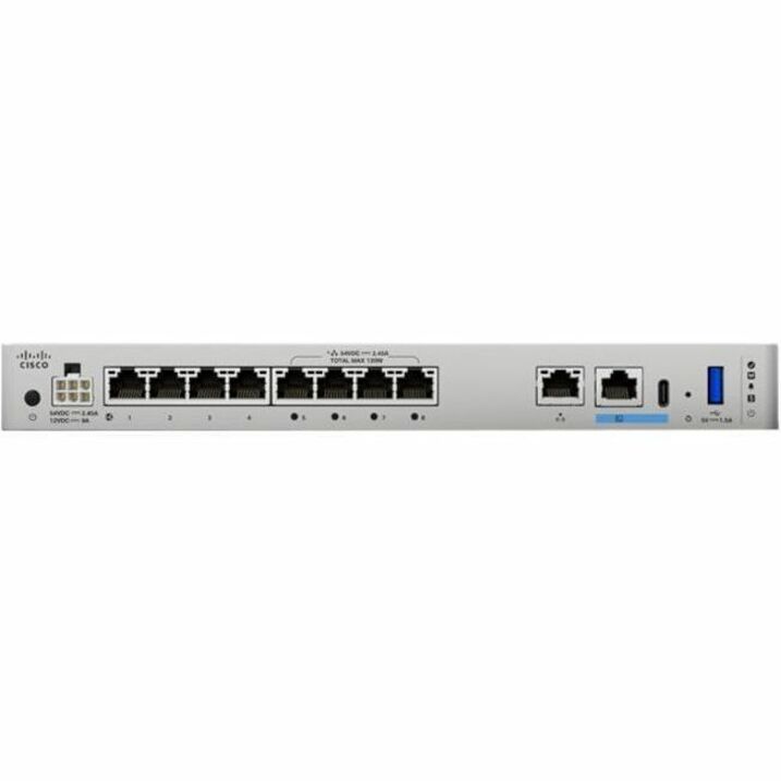 Cisco Secure Firewall 1210 Compact Security Appliance with PoE, ASA Software - Intrusion Prevention - 8 Port - 10/100/1000Base-T - Gigabit Ethernet - 6.50 Gbit/s Firewall Throughput - TLS - 200 VPN - 