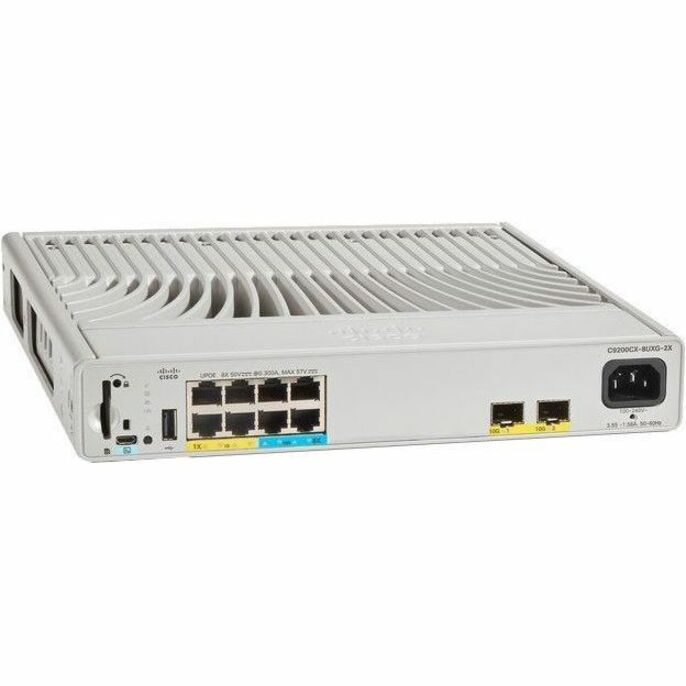Cisco Catalyst C9200CX-8UXG-2X Ethernet Switch - 8 Ports - Manageable - Gigabit Ethernet, 10 Gigabit Ethernet - 10GBase-X, 10/100/1000Base-T - Refurbished - 3 Layer Supported - Modular - 315 W Power C